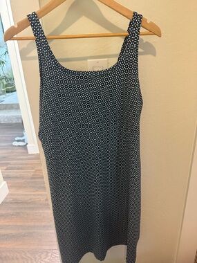 Columbia Black with White Polka Dot Midi Dress